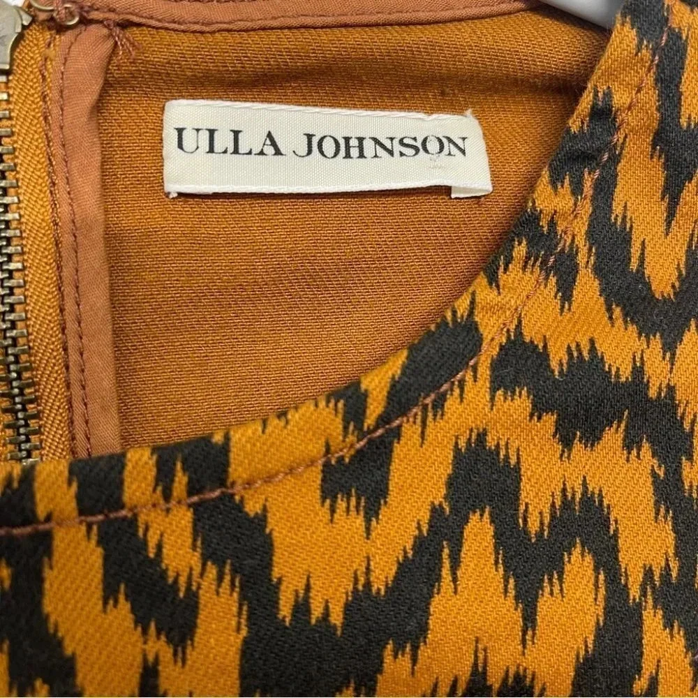 Ulla‎ Johnson Kirby Tiger Print Denim Puff Sleeve Blouse 2